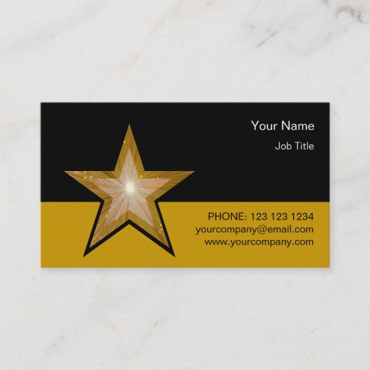 Gold Star-visitekaartje goud zwart Visitekaartje (Voorkant)