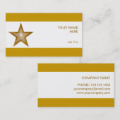 Gold Star visitekaartje witte streep (Voorkant / Achterkant)