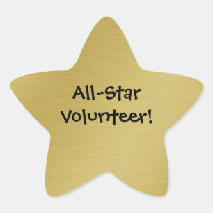 Gold Star Volunteer Recognition Ster Sticker