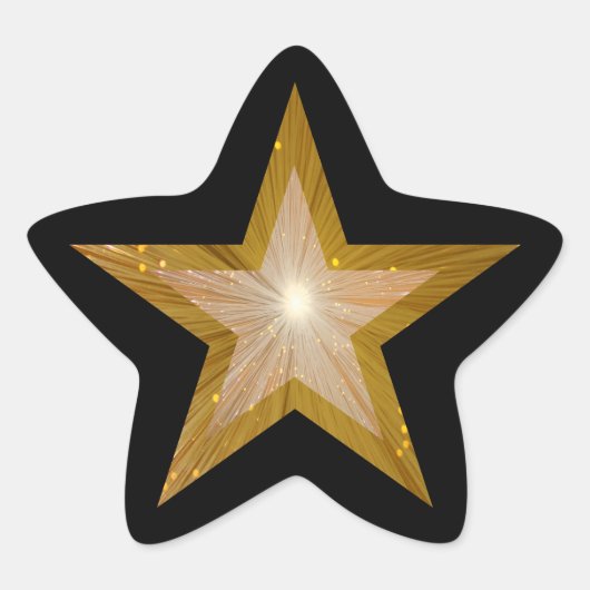 Gold Star-vorm sticker zwart (Voorkant)