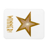'Gold' Star 'Winner' flexibele magneet wit (Horizontaal)