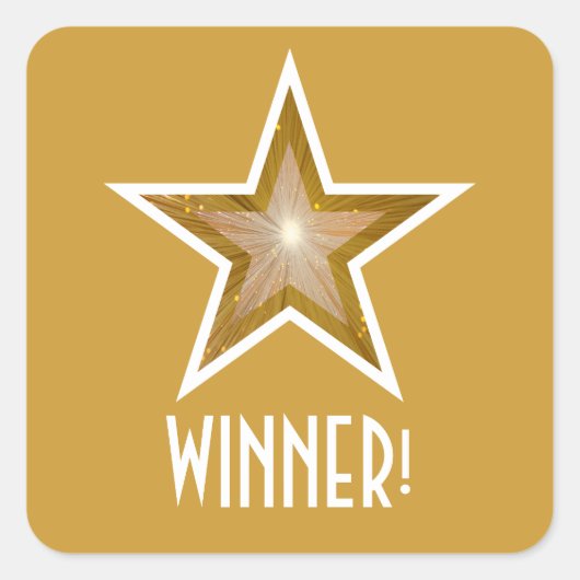 Gold Star 'WINNER': gele sticker (Voorkant)