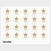 Gold Star 'WINNER!' ronde sticker wit (Vel)