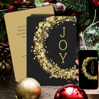 Gold Star Wreath op zwarte kerst niet-foto van fot Feestdagenkaart