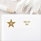 "Gold" Star 'Your Text' étiquette petit blanc (En situation)