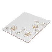 Gold Starburst Ceramic Tile Tegeltje (Zijkant)