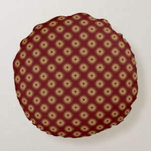 Gold Starburst Medallion Pattern   Bourgogne Rond Kussen