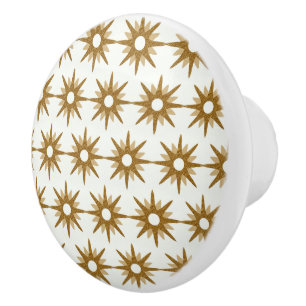 Gold Starburst Pattern Keramische Knop