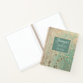 Gold Stardust op Zee gepersonaliseerd Notitieboek (Binnen)