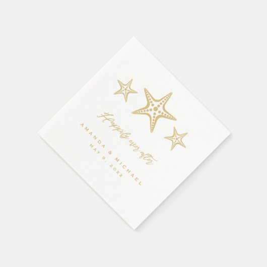 Gold Starfish altijd na het strand bruiloft Servet (Hoek)