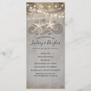 Gold Starfish Couple Beach Programmes de mariage