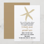 Gold Starfish Nautical Beach Wedding Kaart (Voorkant / Achterkant)