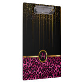 Gold Starlight en helder roze glitter design Klembord (Rechts)