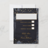 Gold Starry Night Wedding Inviter Mail Back RSVP (Dos)
