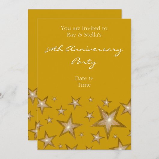 Gold Stars '50e Jubileum' verticaal goud Kaart (Voorkant / Achterkant)