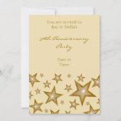 Gold Stars '50e Jubileum' verticale crème Kaart (Voorkant)