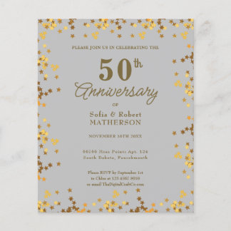 Gold Stars 50th Jubileum Budget Invitation