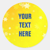 Gold Stars achtergrond met aangepaste tekst Ronde Sticker (Voorkant)