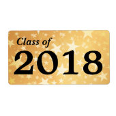 Gold Stars Afstuderen klasse van 2018 | Waterfles Etiket (Voorkant)