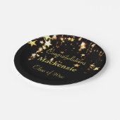 Gold Stars Afstuderen Papieren Bordje (Gekanteld)