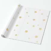 Gold Stars Baby shower Cadeaupapier (Uitgerold)