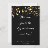 Gold Stars & Black Modern Wedding Invitations (Devant)