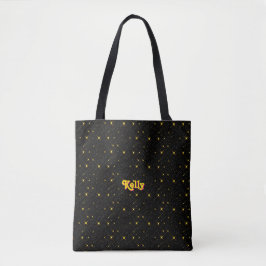 Gold Stars Black Sky Trendy Sterrenpatroon Draagtas