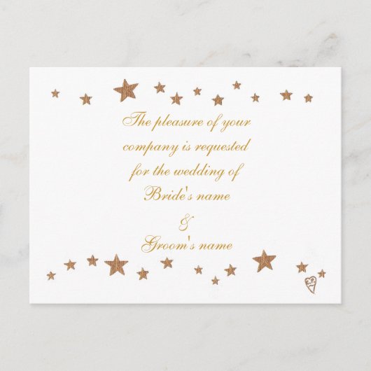 Gold Stars Border Wedding Invitation Briefkaarten (Voorkant)