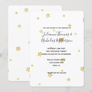 Gold Stars bruiloft uitnodigingen