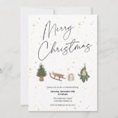 Gold Stars Christmas Invitation (Devant)