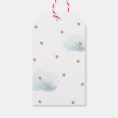 Gold Stars & Clouds Baby shower Bedankt GIft Label Cadeaulabel (Achterkant)