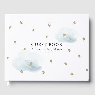 Gold Stars & Clouds Baby shower Gastenboek