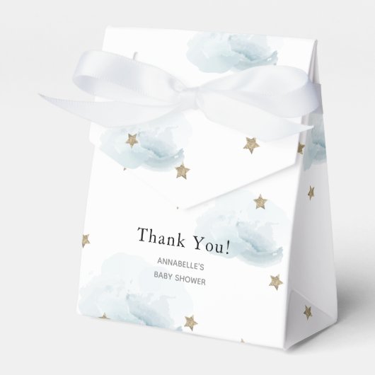Gold Stars & Clouds Baby shower geschenkdoos Bedankdoosjes (Voorkant Zijde)