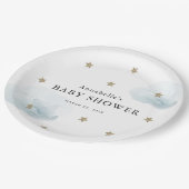 Gold Stars & Clouds Baby shower Papier Bord (Gekanteld)