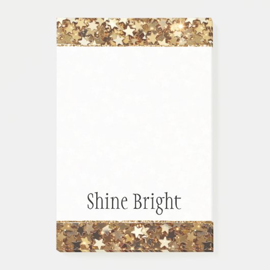 Gold Stars Confetti Glam Post-it® Notes (Voorkant)
