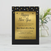 Gold Stars Confetti | Invitation du réveillon du N (Debout devant)