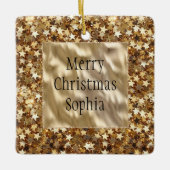 Gold Stars Confetti Keramisch Ornament (Voorkant)