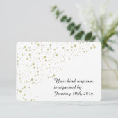 Gold Stars Confetti Mariage blanc RSVP (Debout devant)