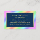 Gold Stars Confetti Regenboog Tandenborstel Tandar Visitekaartje (Achterkant)