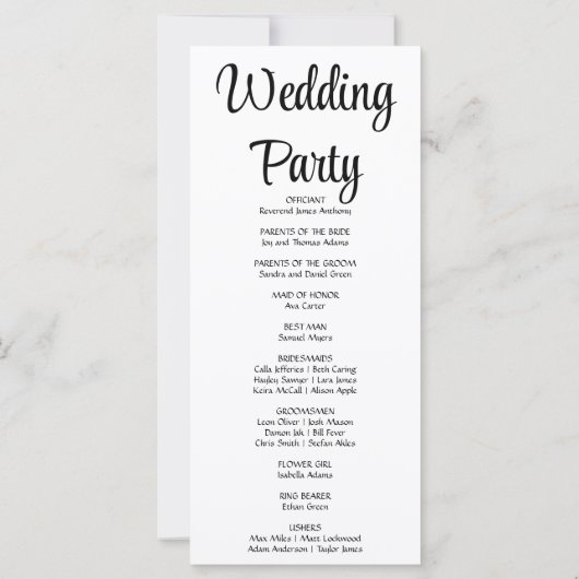 Gold Stars Crescent Moon Programme de mariage blan (Dos)