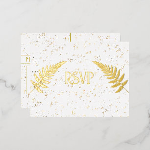 Gold Stars en Gold Foil RSVP Folie Uitnodiging Briefkaart
