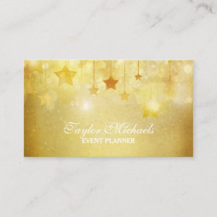 Gold Stars Glitter Event Planner Visitekaartje