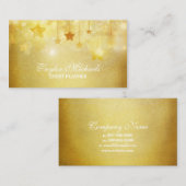 Gold Stars Glitter Event Planner Visitekaartje (Voorkant / Achterkant)