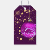 Gold Stars Holiday Bulb Cadeaulabel (Voorkant)