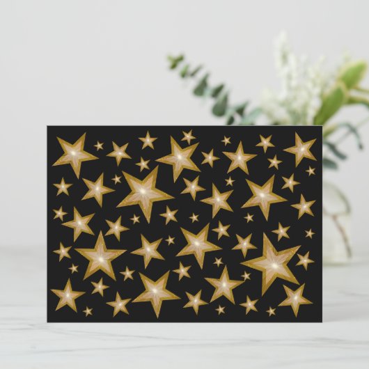 Gold Stars invitation noir (Debout devant)