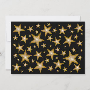 Gold Stars invitation noir