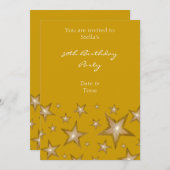 Gold Stars invitation or vertical (Devant / Derrière)