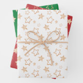 Gold Stars kerstfeestdag Inpakpapier Vel (In situ)