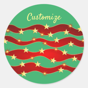 Gold Stars Kerstmis Thunder_Cove Ronde Sticker