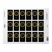 Gold Stars Kerstretouradres Etiket (Full Sheet)